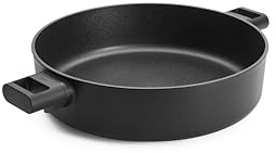 Woll Eco Logic QXR Kasserolle, rund mit 2 Seitengriffen - Induktiv -, Ø 32 cm, 8 cm hoch - Geeignet für alle Herdarten, PFAS-frei, Antihaft-Versiegelung, Aluminiumguss, backofenfest, schwarz