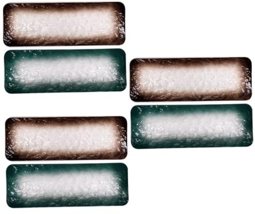 Zerodeko 3 Set Piatti Ceramici Per Sushi Vassoi Da Per Cibo Design Marrone Per Ristoranti E Uso 2 Pezzi * 3