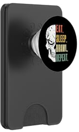 Eat Sleep Brawl Wiederhole lustige Videospieler-Spiele PopSockets PopWallet für MagSafe