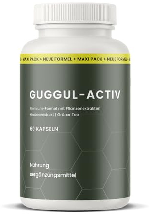 Guggul Activ – Gélules à base d’extraits végétaux, cétones de framboise et thé vert – 60 gélules – Complément alimentaire