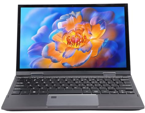 Plyisty Laptop Convertibile Sottile Touchscreen Leggero Vincere 11 Gradi a 360 Gradi Laptop per Professionisti 'Ufficio (Spina Europea)