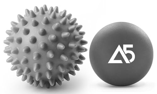 Palla da massaggio, lacrosse grigie e palline appuntite, perfetta per yoga, riabilitazione, massaggio dei tessuti profondi e dei trigger point, rilascio miofasciale, fascite plantare, recupero