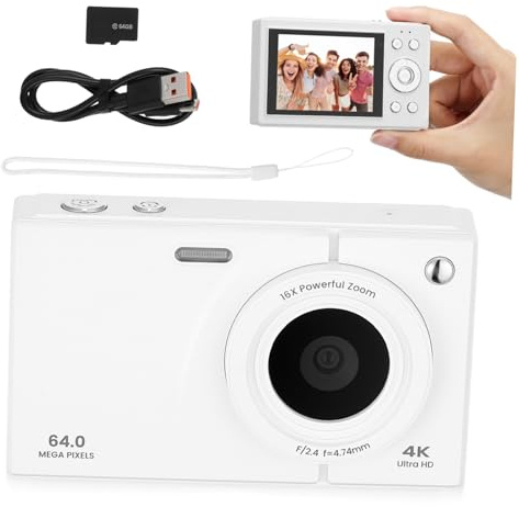 Angoily Cámara Digital Retro con Zoom Estabilizador Memoria Integrada WiFi para Compartir Instantáneo Ligera y para Adolescentes Adultos y Viajeros Color