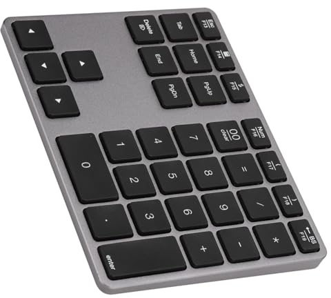 CHICIRIS Teclado Numérico Teclado Inalámbrico Delgado para Mac, Delgado 5.0, 35 Teclas para Oficina en Casa Aleación de Aluminio (Gris Hierro)