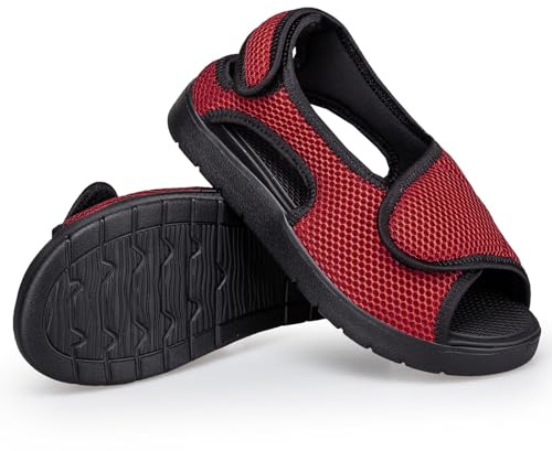 Gaatpot Chaussons Diabétiques Femmes Sandale Scratch Hommes Sandales de Rééducation Largeur Réglables Chaussures Orthopédique Eté
