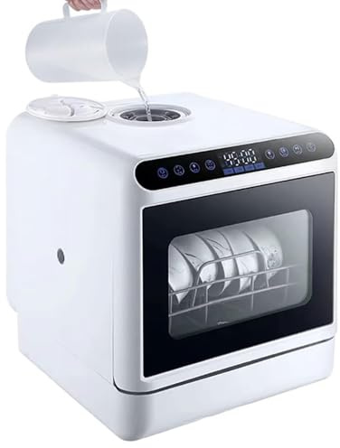 Compact Mini Table Top Dishwasher, Portable with Built-in Water Tank, UV High Temp, 360° Dual Spray, Ideal for Apartments and RVs