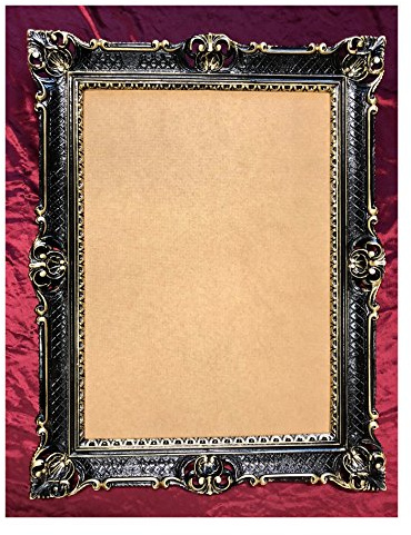 Bilderrahmen Schwarz-Gold 90x70 cm ohne Glasscheibe Hochzeitsrahmen Selfie Fotorahmen Foto Requisiten Rahmen Antik Barock Rokoko Repro Shabby Chic RENAISSANCE JUGENDSTIL RETRO DESIGN PRUNKVOLL 58R