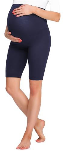 Be Mammy Leggings Premaman Corti BE20-259(Blu Marino, M)