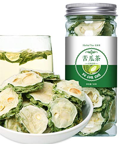 Tisana cinese Frutta Frutta Tè Rosa Tè in scatola Crisantemo di seta dorato In bottiglia Nuovo tè Profumato Assistenza sanitaria Fiori Tè Tè Verde Cibo Verde (50g Bitter Gourd Tea)
