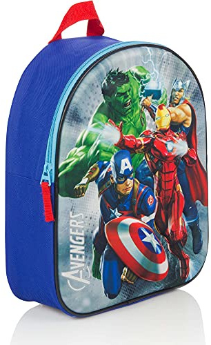 Marvel The Avengers Kinderrucksack 3D - Hulk, Thor, Iron Man und Captain America - Blau