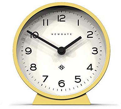 NEWGATE® M Mantel Echo schreibtischuhr | Modernes rundes Design | Gelb | Leicht lesbare Zahlen | Zeitgenössischer Stil für Schreibtisch, Tisch, Regal oder nachttisch