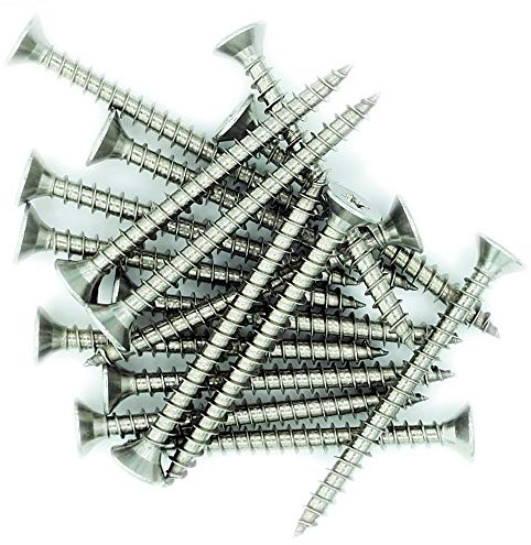 No.6 x 0.8 (4mm x 20mm) Pozi Countersunk Chipboard Screw - Stainless Steel (A2) (Pack of 20)