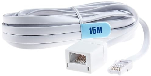 Ancable BT Telephone Extension Cable 15M Male to Female | 6-Pin Straight Through Telephone Extension Cable for UK Landline Phone Cord Home & Office Fax Modem Extender 6 Wire