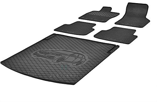 Fußmatten und Kofferraummatte Rigum Geeignet für Audi Q7 ab 2015 5/7-Sitzer Set + Auto Duft/BesteKauf