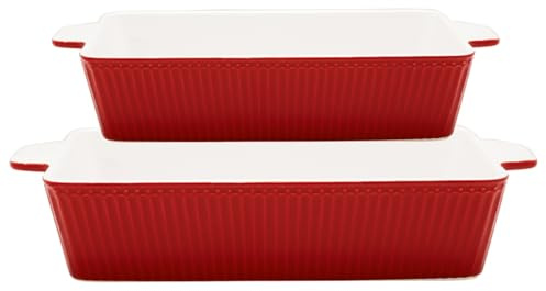 GreenGate [W] Dishes Alice red Rectangular Set of 2