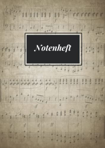 Notenheft: blanko Notenblätter | 100 Seiten mit je 12 Notensystemen | DIN A4 | hochwertiges Papier