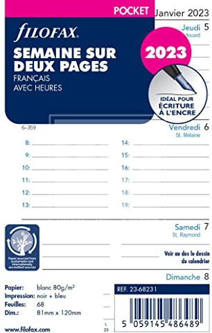 Filofax Woche auf zwei Seiten – Französisch – Pocket – 2023