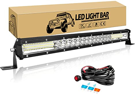 Willpower Led Lichtleiste Balken 12V 24V 20 180W für Auto Offroad KFZ | Lightbar Arbeitsscheinwerfer, mit 12V Kabelbaum, 6000K Weiß, IP67 Wasserdicht, Beleuchtung für Traktor ATV Boot Quad