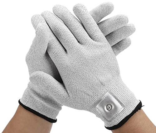 KAXIAA EMF-Silberfaser-Schutzhandschuhe gegen elektromagnetische Strahlung, EMF-Blockierung, Elektrodenhandschuhe,Grau
