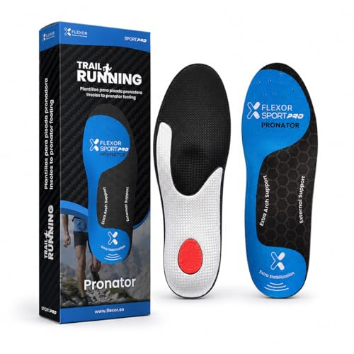 Flexor | Innersulor | Storlek 38 | Gel Technology, bågstöd, stötdämpning | För pronatorer och förbättrad fotkomfort vid trail running