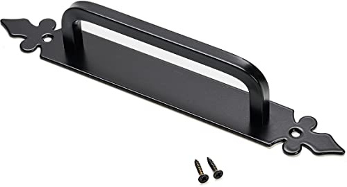 WDB quadratischer Handlauf für Schiebetür Schwarz Türgriff Schmiedeeisen Türklinke Handgriff Torgriff Stahltürzug Haltegriff Griff Türbeschlag Torbeschlag Möbelgriff