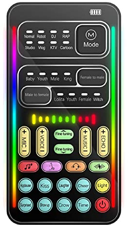 Sprachwechsler, Tragbarer Multifunktionaler Sprachverzerrer mit 8 Soundeffekten und 8 Verschiedenen Tonänderungen -Mikrofon-Sprachwechsler für Handy-PC-Laptops