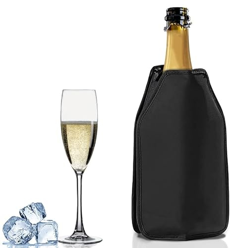 Virsus 1 Refrigeratore per Bottiglie Vino e Champagne 004, colore NERO, Borsa Termica da Tavolo Raffredda Bottiglie, Ghiaccio per Bottiglie, Tessuto Idrorepellente, Accessorio per feste ed eventi