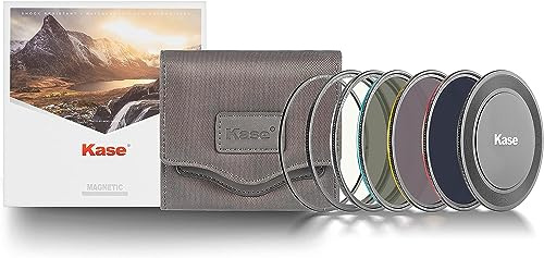 Kase Wolverine Revolution 62mm Pro ND Filter Kit Magnetic Shockproof Tempered Optical Glass w Color Coded Rings inc CPL ND8 ND64 ND1000 Lens Cap & Case