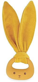 KALOO - Lapinoo - Beißring für Babys - Ockerfarben - Hasen-Ring - PVC-Frei BPA-Frei - Zwei Strukturen - Babyausstattung - Ab Geburt, K218008