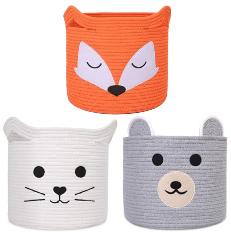 ACOHSY Faltbarer Aufbewahrungsbox Aufbewahrungskorb 3er set,30×30×30 Spielzeug Aufbewahrung,Kann für Wäschekorb,Kallax Einsatz,Wäschekorb Kinderzimmer,Aufbewahrungskorb kinder.