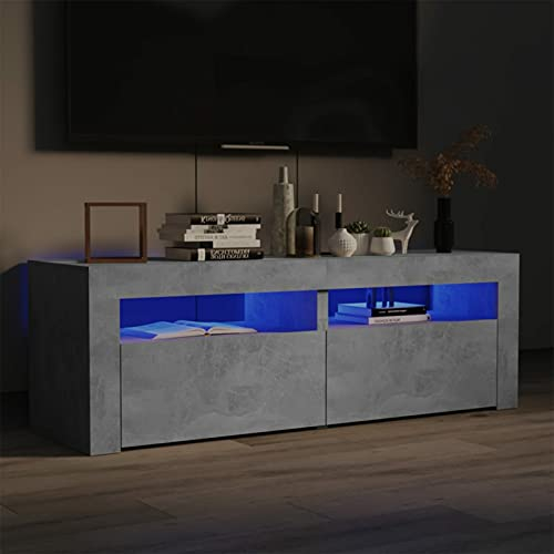 SECOLI TV Schrank led 120cm TV Lowboard mit LED TV Board LED Lowboard TV Schrank Fernsehschrank fernsehtisch tv Cabinet tv Bank TV möbel-Betongrau-120x35x40 cm