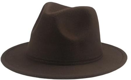 Unisex barn Fedora hatt barn jazz hattar klassisk brett brätte panama klänning hatt för pojkar flickor högtid fest tillbehör, Kaffe, 4-10 Years