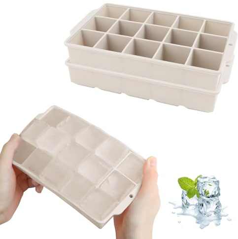 JOPHEK Stampo 30 Cubetti Ghiaccio Silicone, 2 Pezzi Quadrati Grandi 3,5cm per Cocktail, Whisky, Vino, Frutta, Puree di Frutta, Gelati