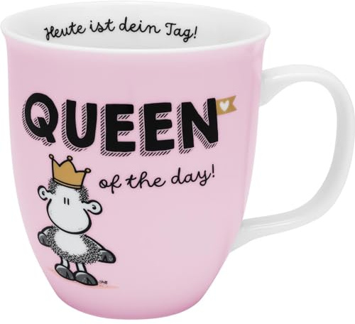 Sheepworld Taza Queen: artículo de regalo con texto en inglés Queen of the day