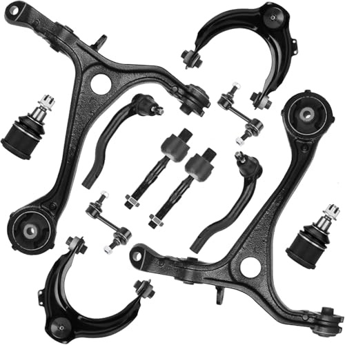 Front Suspension Kit Upper Lower Control Arms for Accord 2003-2007(2.4L Gas Engine), Acura TSX 2004-2008 with Ball Joints Tie Rod Ends Sway Bar Stabilizer Links (12PCS)
