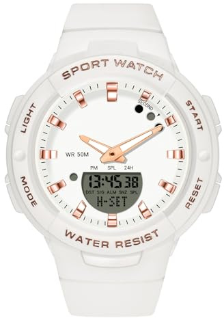 RORIOS Relojes de Pulsera Niñas Electrónico Reloj Digital Cuarzo Damas Simple Relojes Resina Impermeable Multifuncional Militares para Mujeres