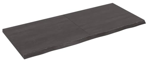 TJROO Tischplatte Dunkelgrau 140x60x4 cm Massives Eichenholz Holzplatten Schreibtischplatten Esstiach Tischplatten Tabletop Esstischplatte Möbelplatten Deckplatte