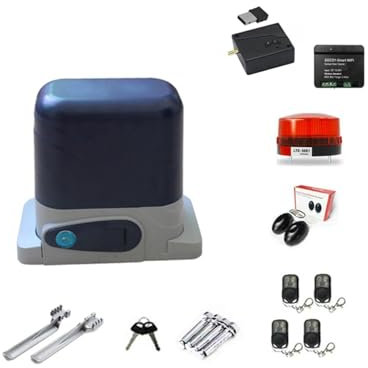 Abridor automático de puerta corredera 800KGS Residencial Automático Deslizante Gear Rack Drive Operador de puerta eléctrica con control remoto for abridor WiFi App Control para puerta corredera (Col