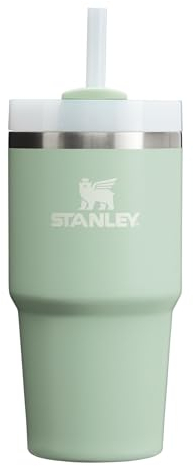 STANLEY Quencher H2.0 FlowState Stainless Steel Vacuum Insulated Tumbler with Lid and Straw for Water, Iced Tea or Coffee, Smoothie and More, Matcha Cream, 20oz