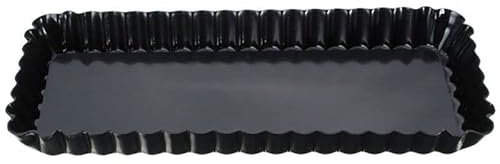 HIFFEY Stampo for tortiera rettangolare scanalato for torta, strumento for quiche antiaderente con fondo rimovibile