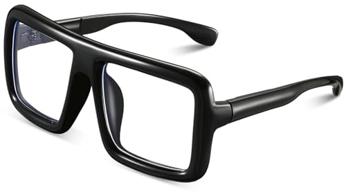 BBTO Anteojos de Nerd con Lentes Transparentes, Gafas de Mago Retro Gruesas y Divertidas para Disfraces de Adultos