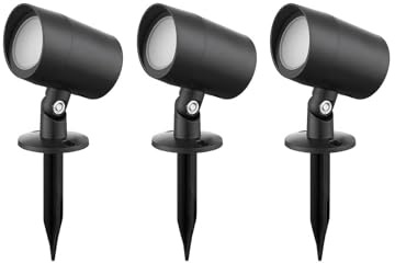 Lindby 3er Set LED Smart Home Wegbeleuchtung Garten Nycta dimmbar (Modern) in Schwarz (3 flammig,)