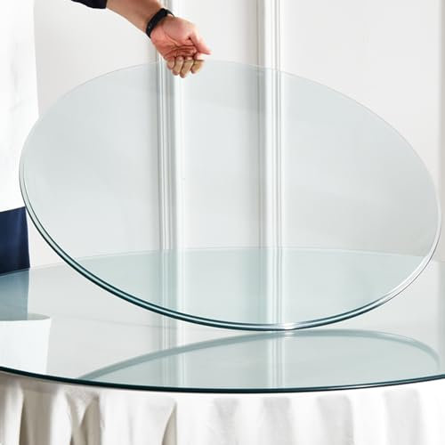 BVDHASDBT Runde Glasplatte, 91,4 cm, 50–60–70 cm, runde Glastischplatte, langlebig und stabil, abgeschrägtes Premium-Rundglas, runde Glasplatte (40 cm)
