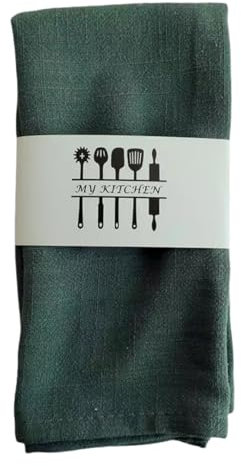 Stoffservietten 6 Stück Einfaches Leinen, 40 X 40 cm, Serviettentuch, Hotelküche, Tischset, Geschirrtuch – Dunkelgrün