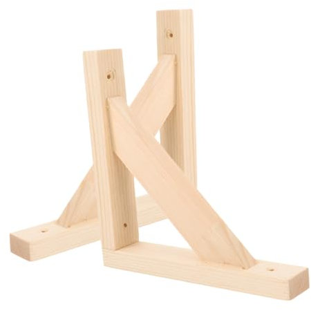 HOMOCONO Holzregalwinkel Aus Massivholz 2 Stück Schwerlast Eck Wandhalterungen Robust Bruchfest Für Garten Bücherregal Und Wandmontage