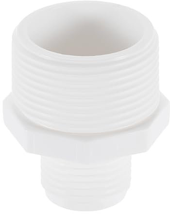 sourcing map Garden Hose Adapter, Male 1.25 NPT*3/4 GHT Garden Hose Fitting Male Plastic Connector for Tank and Pool Pump Hoses, White