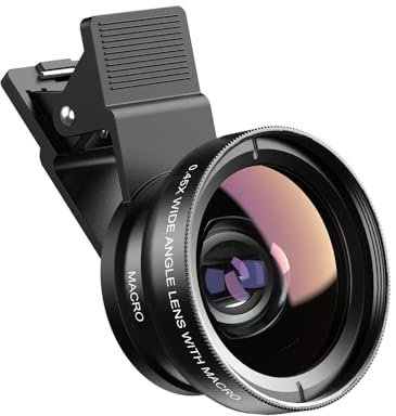 Auricase Handy Objektiv Kit, 3 in 1 Handy objektiv linse kit Lens Set, 210° Fischaugenobjektiv, 120° Weitwinkel, 25X Makroobjektiv, mit Staubbeutel, für die meisten Smartphones (Schwarz-12.5X-02)