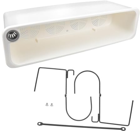 Toddmomy Jardinière Rectangulaire Murale pour Extérieur Bac à Fleurs Pratique avec Support pour Balcon Et Fenêtre Décoration Minimaliste Intérieur Et Extérieur