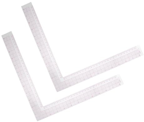 Mipcase 2 pezzi Righello Sarto Plastica con Angolo Retto e Scala Graduata per Progetti di Cucito e Modellismo Abbigliamento Strumento Portatile per Designer Fashion da Principianti