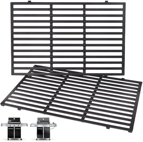 Nordic Bbq Store 7528 Ersättningsgaller för Weber Genesis 300-seriens grillar E310 E320 S310 S320 E-330, S-330, gjutjärn